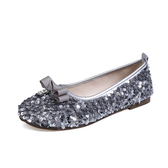 Damen Ballerinas mit Glitzer und Schleife von EB