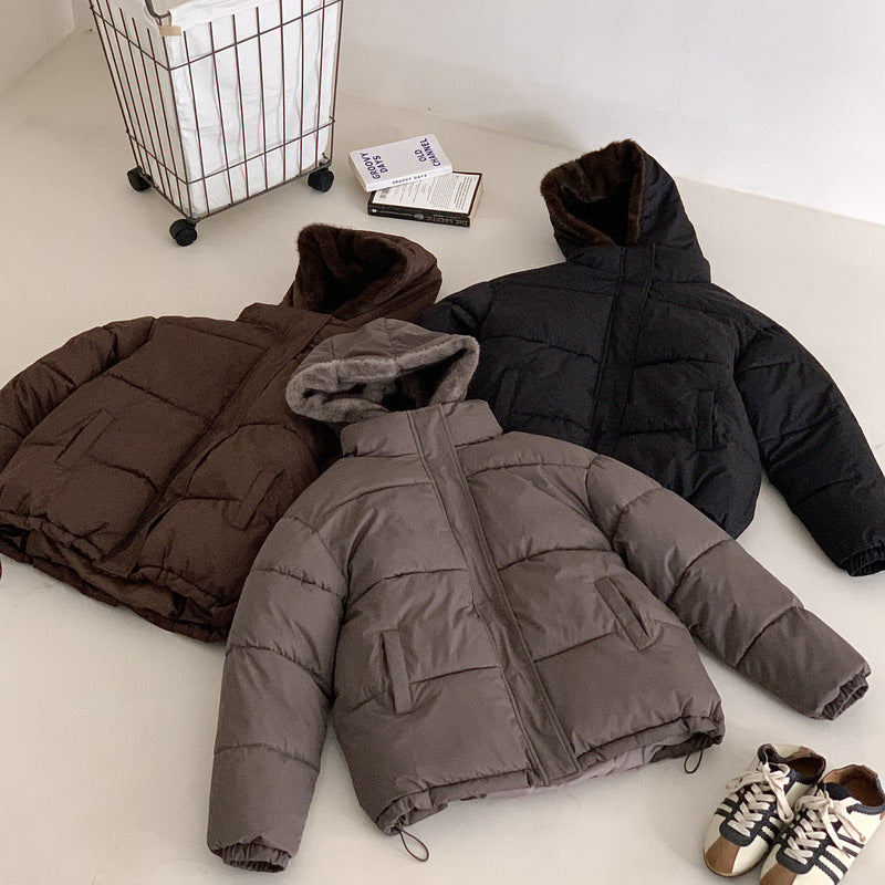 Damen Modische Pufferjacke mit abnehmbarem Kunstfellkragen und praktischen Taschen EB