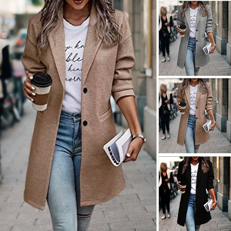 Damen Elegante Vintage-Style Blazerjacke EB
