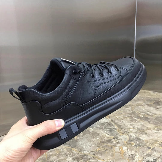 Damen modische Leder Sneakers mit rutschfester Sohle EB