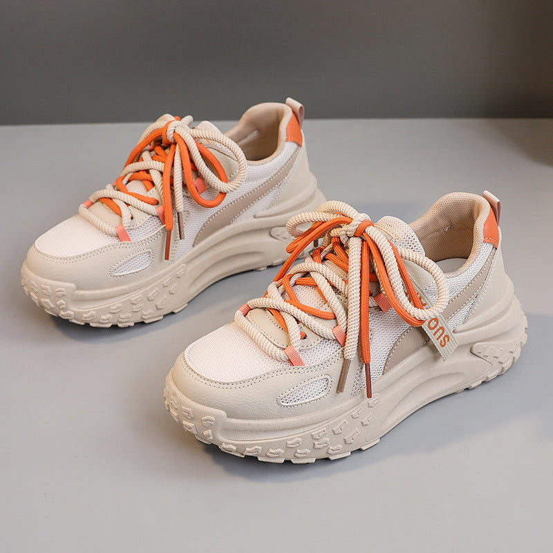 Damen trendige Chunky Sneakers mit atmungsaktiven Mesh-Einsätzen und komfortabler Dämpfung EB