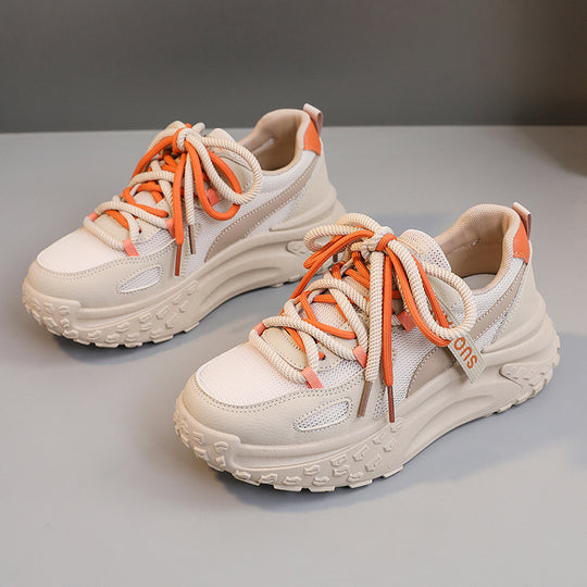 Damen trendige Chunky Sneakers mit atmungsaktiven Mesh-Einsätzen und komfortabler Dämpfung EB