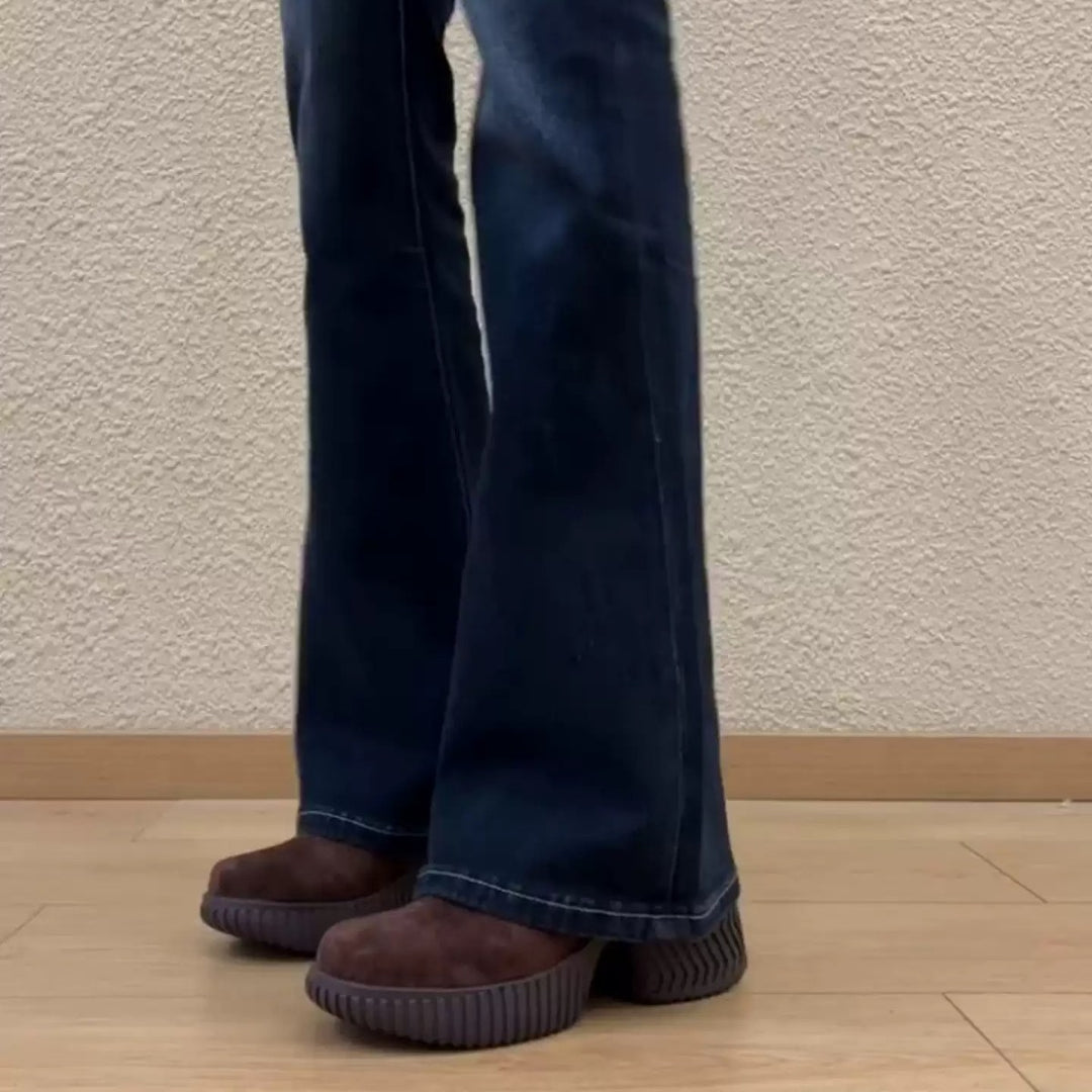 Damen modische Stiefeletten im angesagten Design mit erhöhter Laufsohle EB