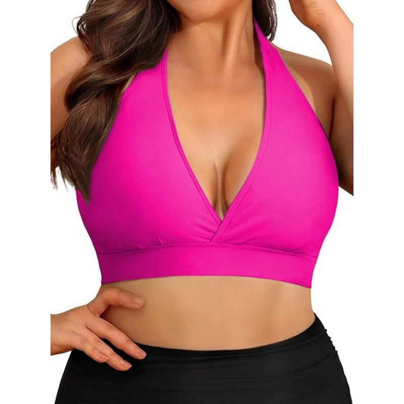Damen Triangel-Bikini-Oberteil mit tiefem V-Ausschnitt und verstellbaren Trägern EB