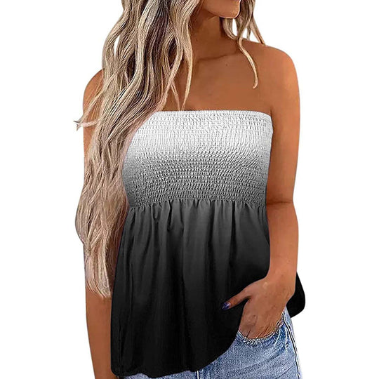 Damen Bandeau-Top mit floralem Einsatz EB
