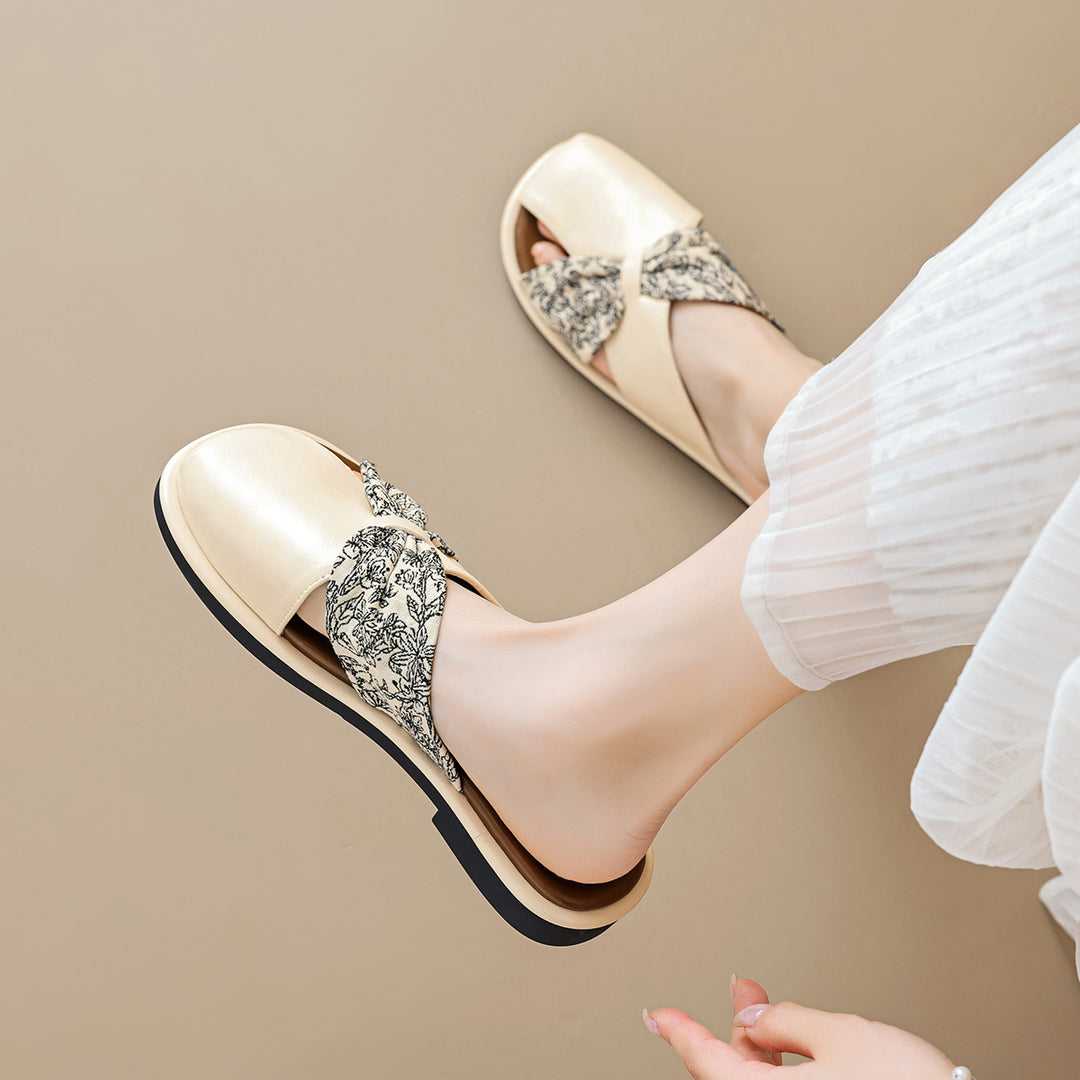 Damen Slidesandalen mit modischem Schleifendetail und komfortabler Innensohle EB
