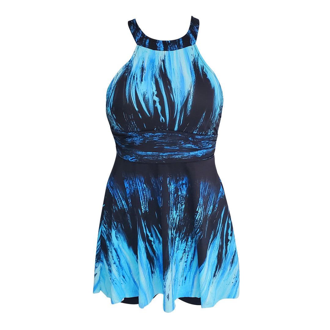 Damen Sportlicher Badeanzug mit Rock-Design EB