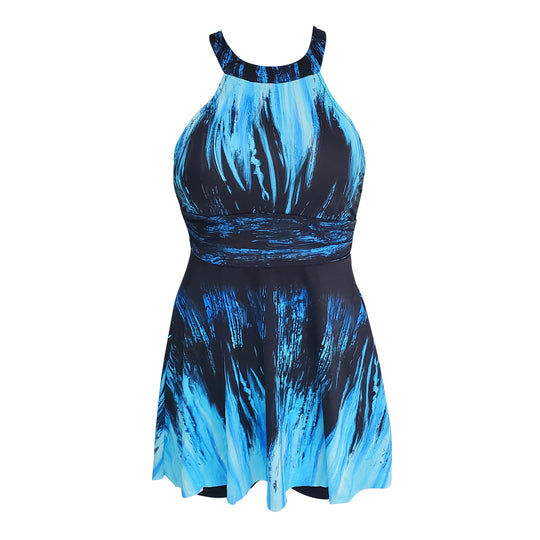 Damen Sportlicher Badeanzug mit Rock-Design EB