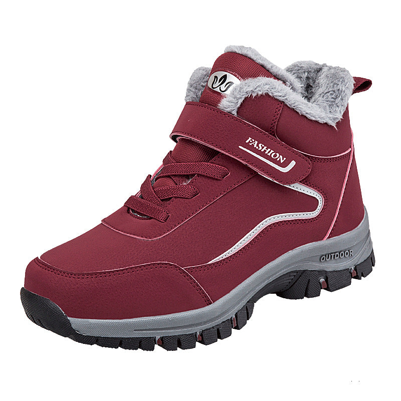 Damen Warm gefütterte Outdoor-Wanderschuhe mit verstellbarem Klettverschluss EB
