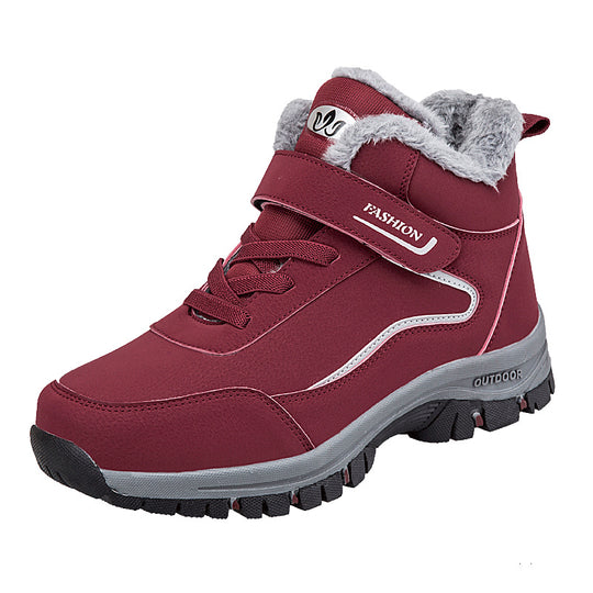 Damen Warm gefütterte Outdoor-Wanderschuhe mit verstellbarem Klettverschluss EB