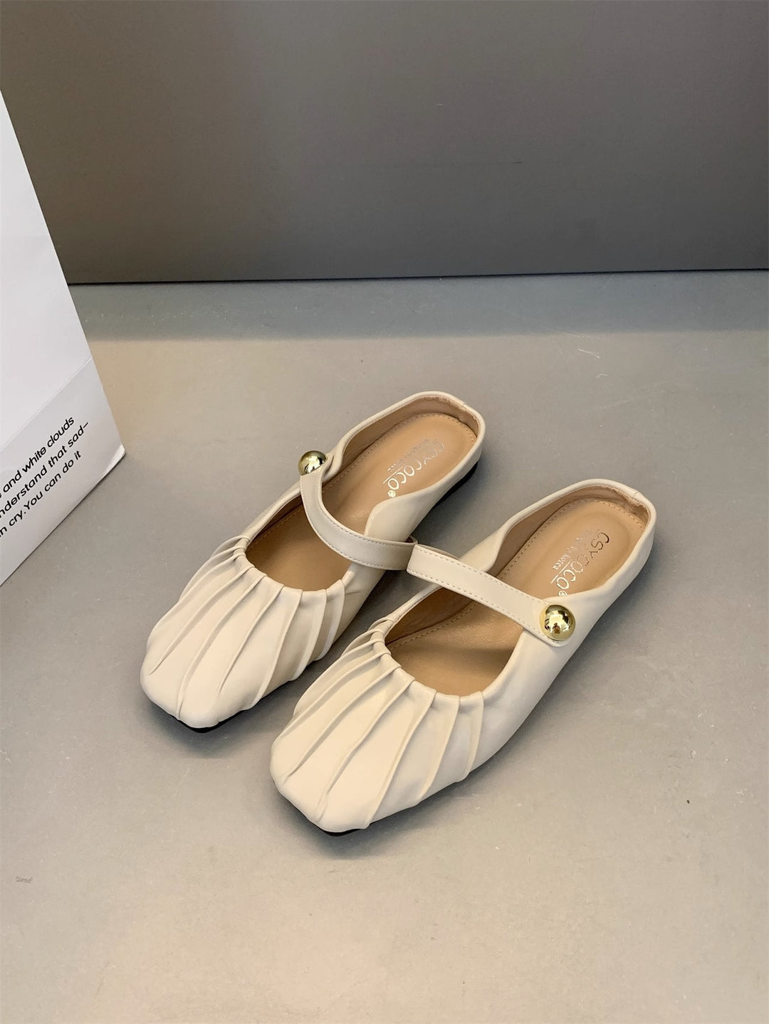 Damen elegante Ballerinas mit modischem Rüschendesign EB