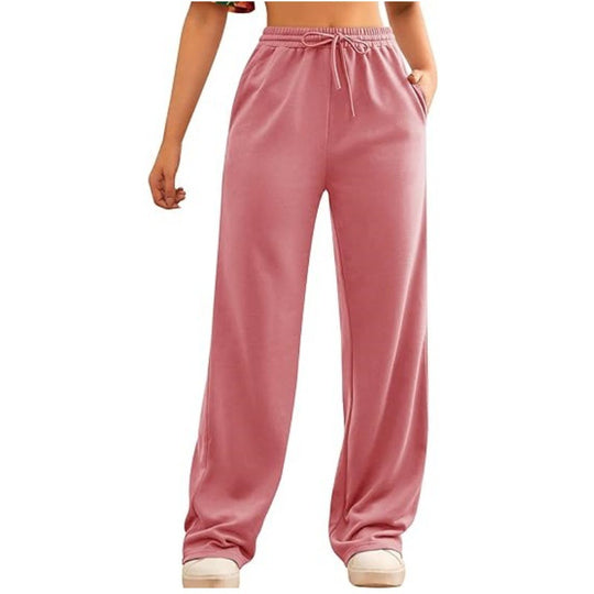 Damen nan fließende Relax-Palazzohose mit hohem Komfortbund, Kordelzug und seitlichen Einschubtaschen EB