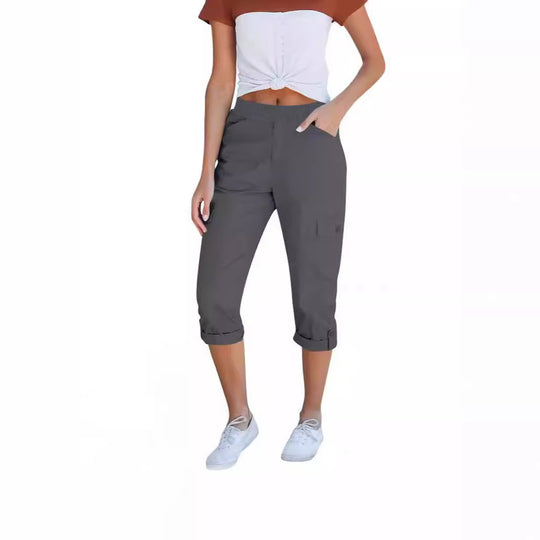 Damen Cargo-Hosen mit elastischem Bund und praktischen Taschen EB