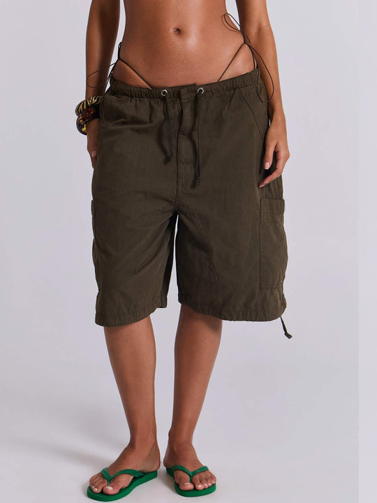 Damen lässige kurze Cargo-Shorts mit verstellbarem Bund und praktischen Taschen EB