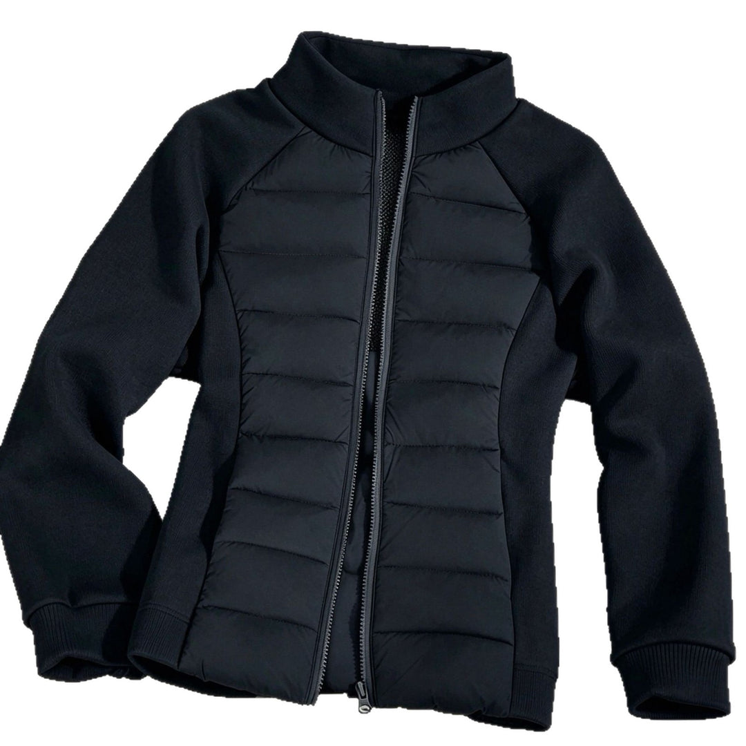 Damen nan Hybrid-Steppjacke mit wattierter Front, Raglanärmeln und hochschließendem Kragen EB