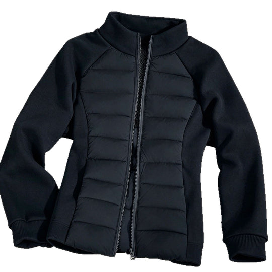 Damen nan Hybrid-Steppjacke mit wattierter Front, Raglanärmeln und hochschließendem Kragen EB