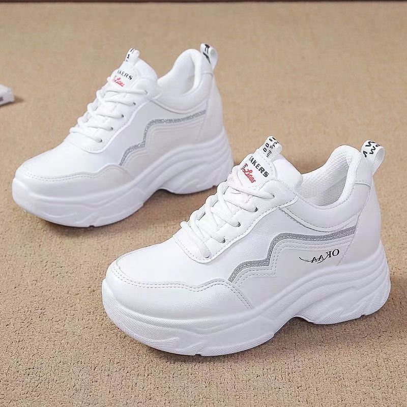 Damen Sportliche Sneakers mit hohem Komfort und modischem Plateau-Heel EB
