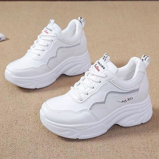 Damen Sportliche Sneakers mit hohem Komfort und modischem Plateau-Heel EB