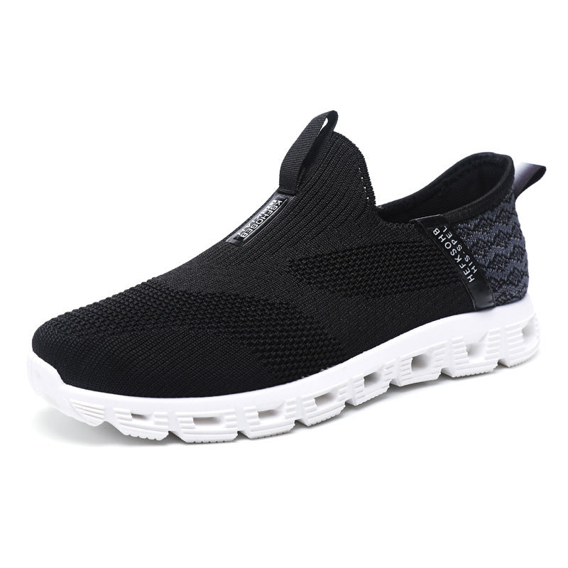 Damen Bequeme Slip-On Sneakers mit atmungsaktiver Strickoberfläche EB