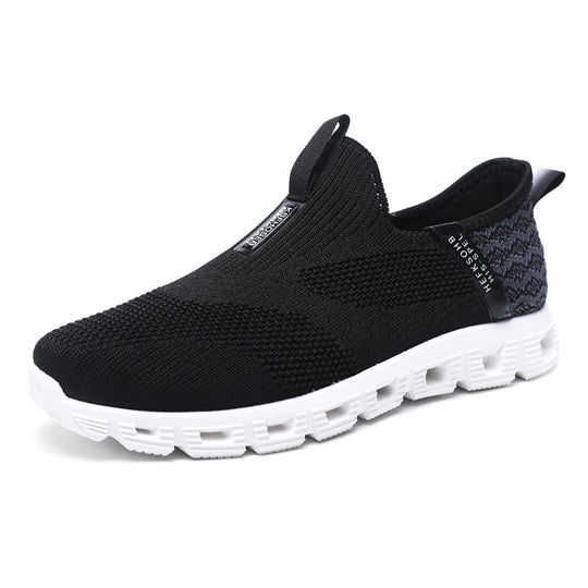 Damen Bequeme Slip-On Sneakers mit atmungsaktiver Strickoberfläche EB