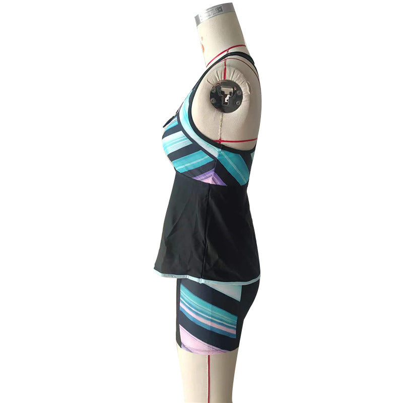 Damen Sportliches Tankini-Set mit stylischem Reißverschluss EB