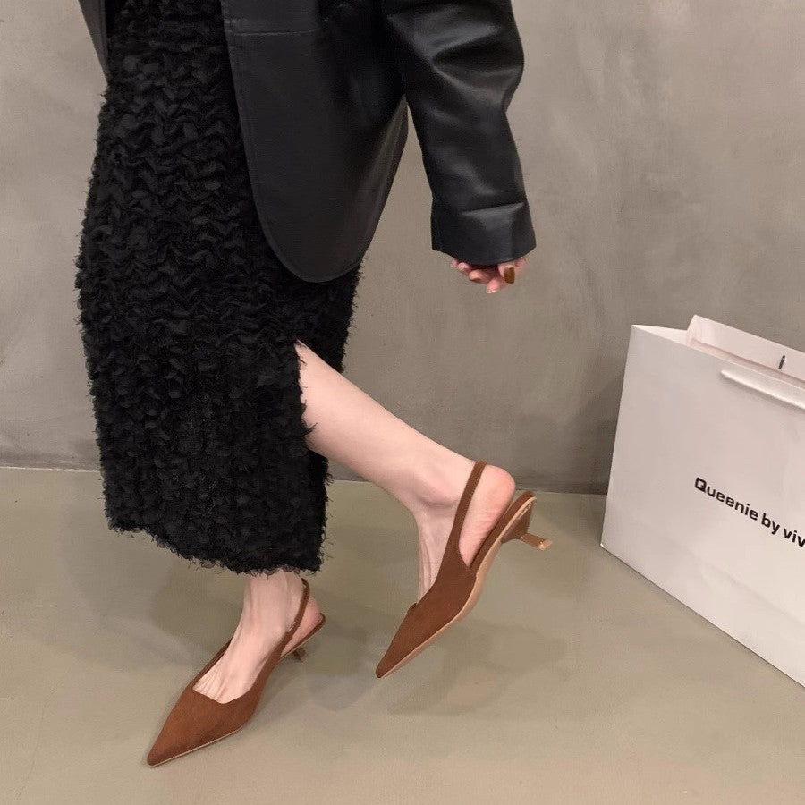Damen elegante Sling-Pumps mit modischem Design und bequemem Blockabsatz EB