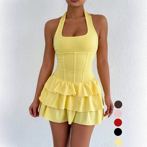 Damen Rüschenkleid mit trägerlosem Design und Figur formendem Schnitt EB