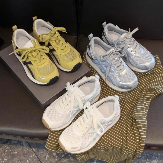 Damen Sportliche Sneaker mit atmungsaktiver Mesh-Oberfläche und stabilisierender Sohle EB