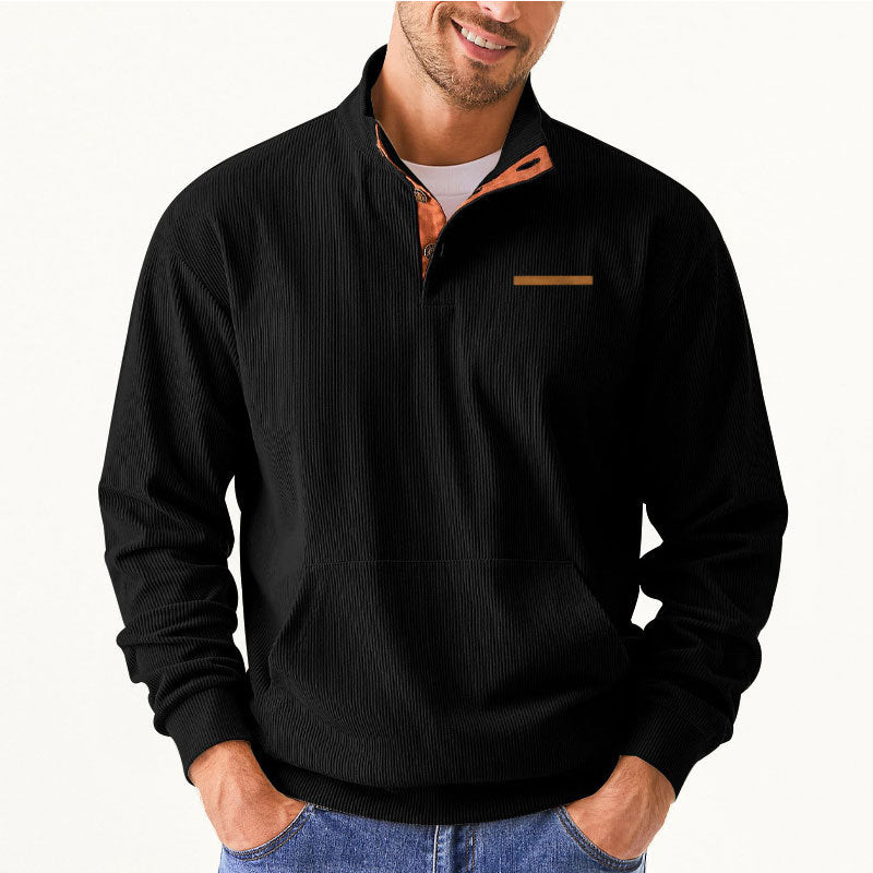 Herren Hochwertiger Pullover mit halbem Reißverschluss und komfortabler Passform EB
