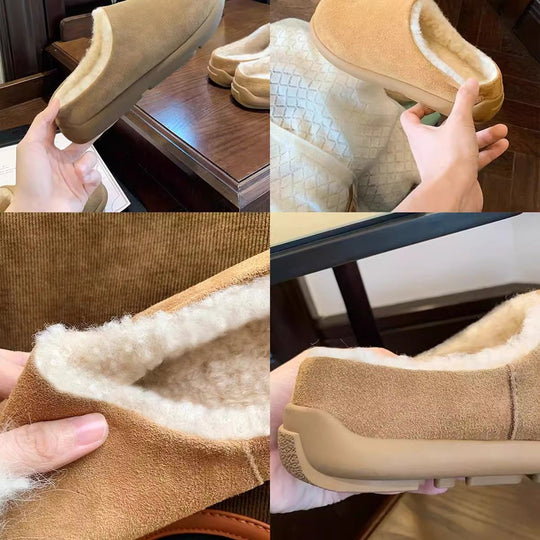 Damen Gemütliche Hausschuhe mit flauschigem Innenfutter EB