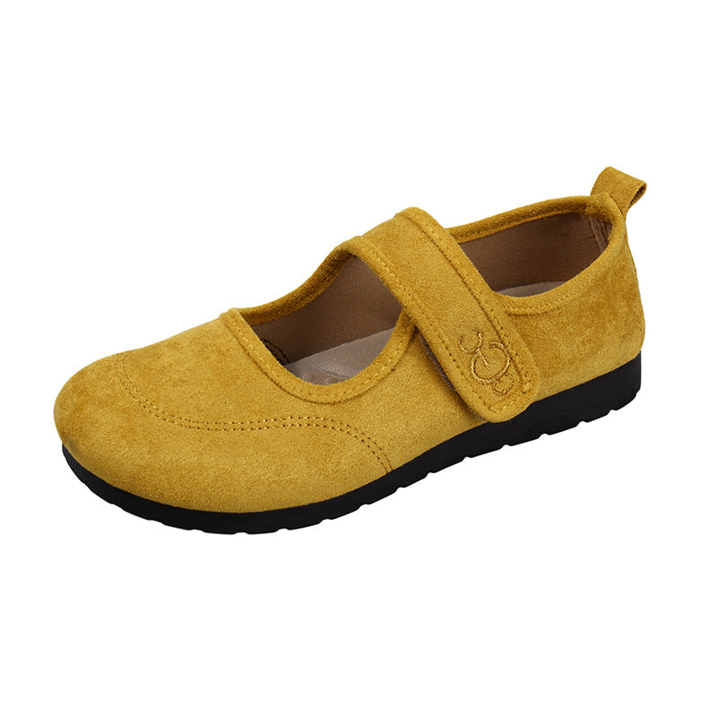 Damen Komfortable Ballerinas mit rutschfester Sohle und verstellbarem Klettverschluss EB