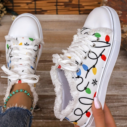 Damen Freizeitschuhe mit verspieltem Motiv und gemütlicher Fleece-Innensohle EB
