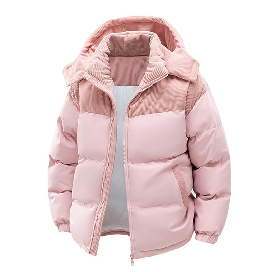 Damen isolierte Pufferjacke mit kuscheligem Innenfutter und verstellbarem Kapuzensystem – EB