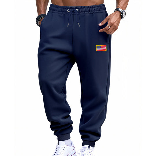 Herren Sportliche Sweathose mit elastischem Bund und Flaggenmotiv EB