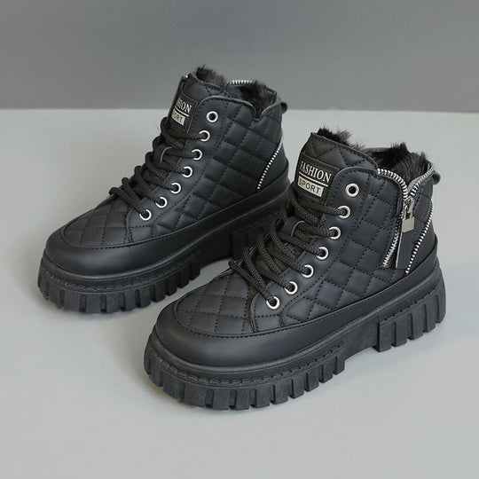 Damen Modische Winterstiefel mit gepolstertem Innenfutter und robustem Sohlenprofil EB