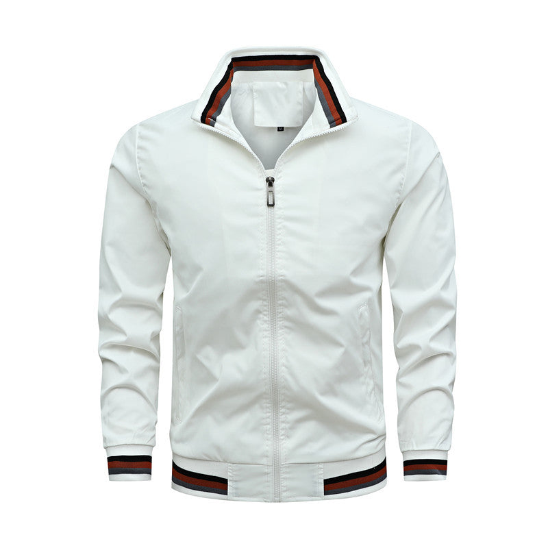 Herren modische Sportjacke mit strukturiertem Kragen EB