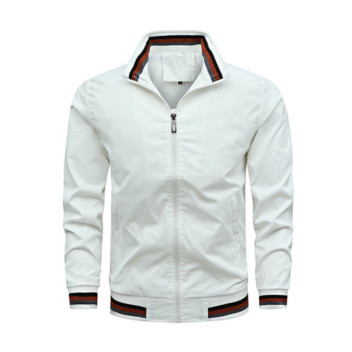 Herren modische Sportjacke mit strukturiertem Kragen EB