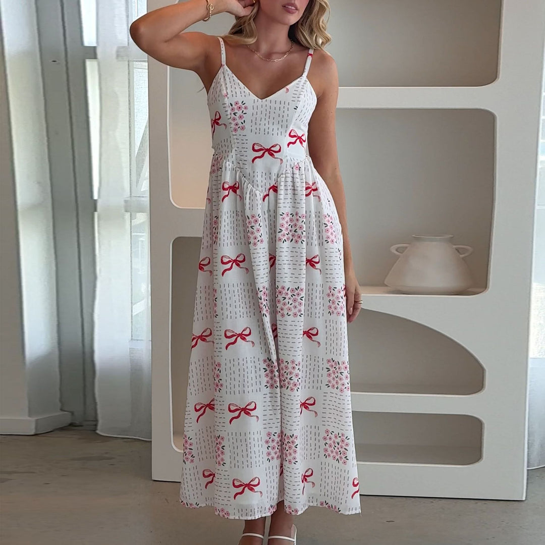 Damen Maxi-Kleid mit floralen Mustern EB