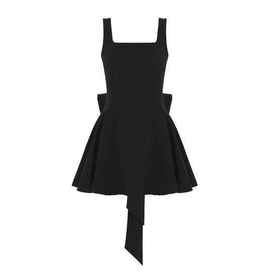 Damen Kurzes Samtkleid mit hochwertigem Schnitt und A-Linien-Silhouette EB