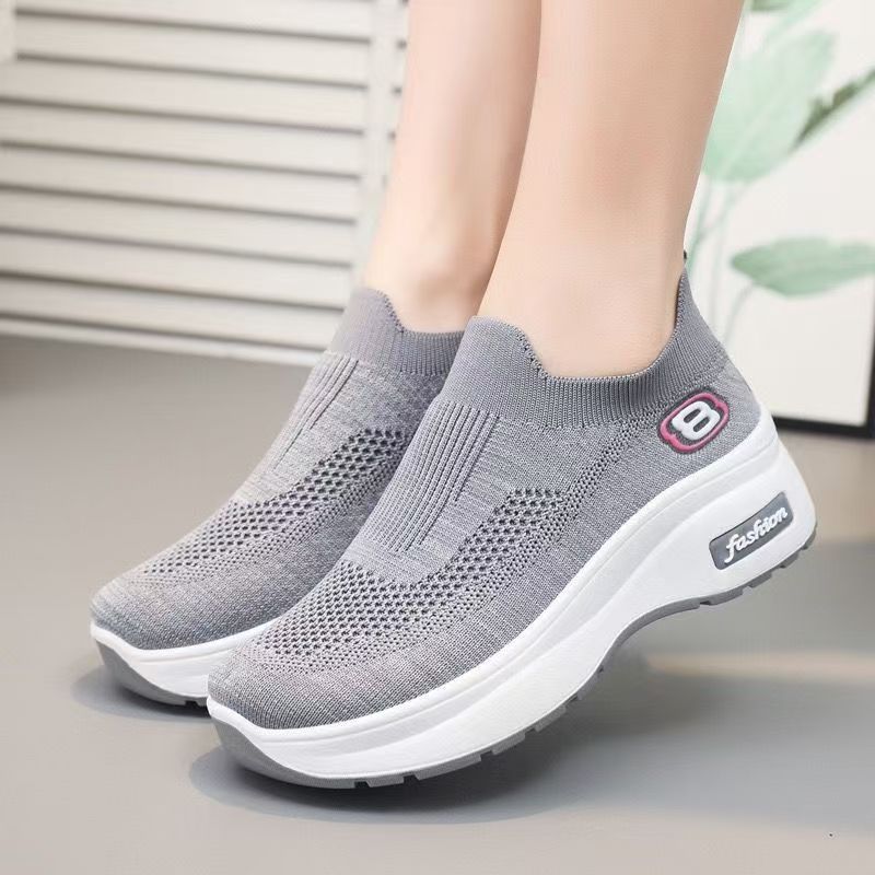 Damen Komfortable Slip-On Sneakers mit atmungsaktivem Obermaterial und weicher Laufsohle EB
