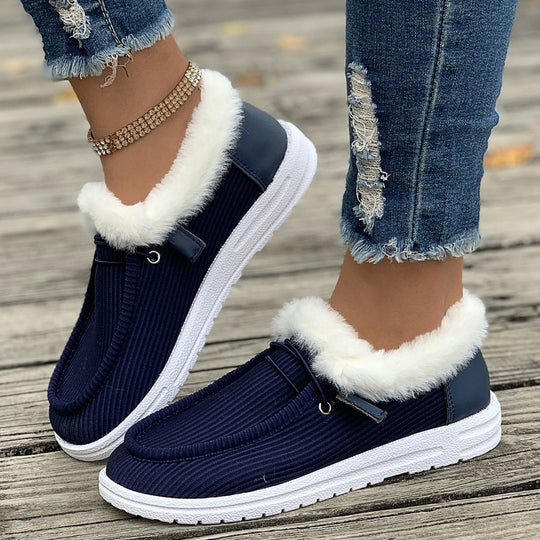 Damen Flauschige Slip-On Hausschuhe mit weichem Innenfutter EB