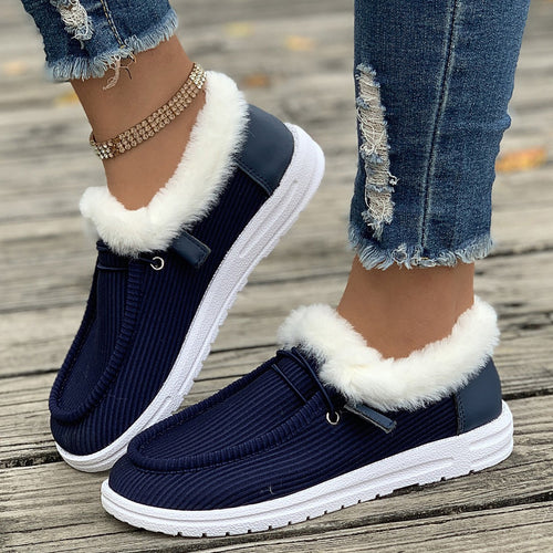 Damen Flauschige Slip-On Hausschuhe mit weichem Innenfutter EB