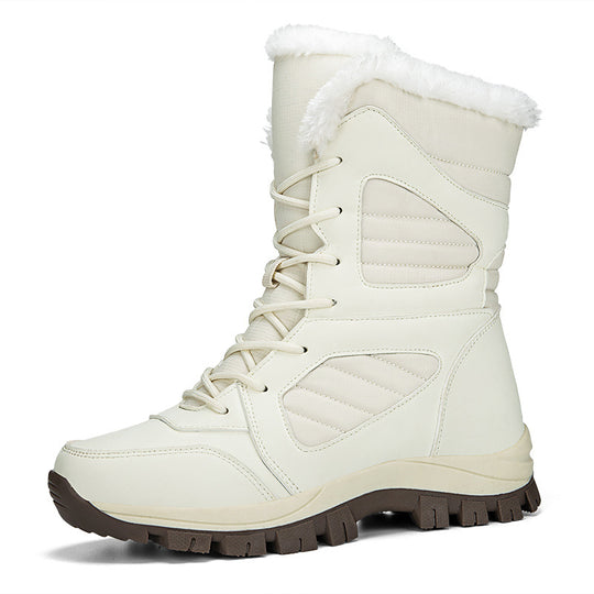 Damen Warm gefütterte Winterstiefel mit rutschfester Gummisohle EB