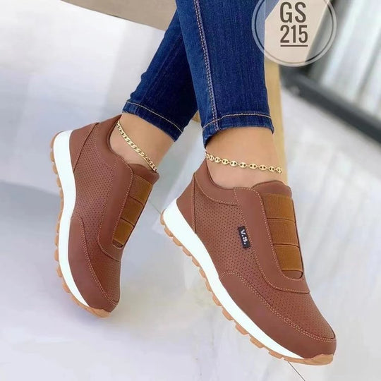 Damen sportliche Slip-On Sneakers mit atmungsaktivem Mesh-Obermaterial und rutschfester Sohle EB