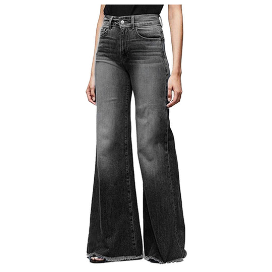 Damen Hoch geschnittene Schlagjeans im Vintage-Look EB