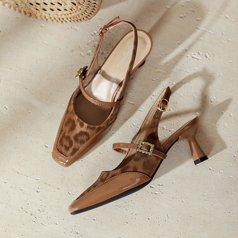 Damen Slingback-Pumps mit verstellbarem Riemen und edler Schnallenapplikation EB