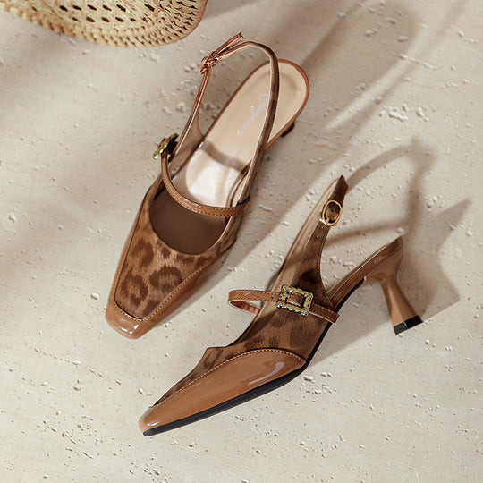 Damen Slingback-Pumps mit verstellbarem Riemen und edler Schnallenapplikation EB