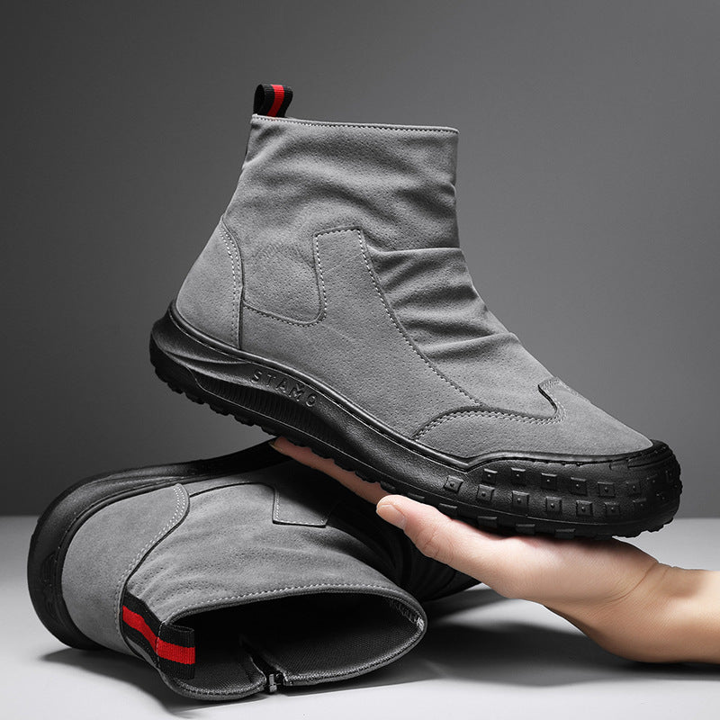 Damen modische Ankle Boots mit elastischem Einstieg und rutschfester Sohle EB