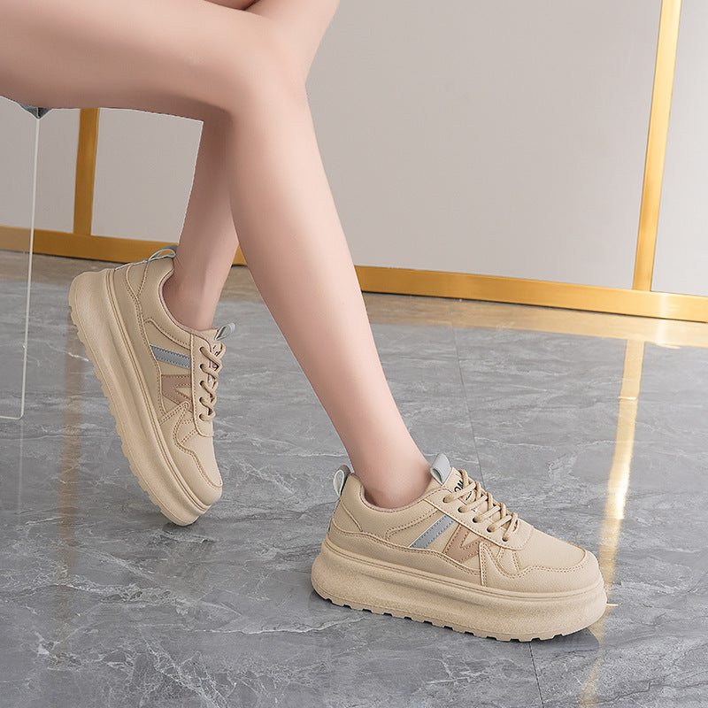 Damen modische Sneaker mit plateauartiger Laufsohle und atmungsaktivem Obermaterial EB