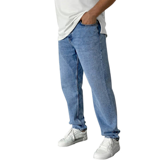 Herren Weite Denim-Hose mit modernem Waschungseffekt
